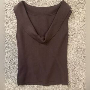 Cache Dark Brown Sleeveless Tank Top
